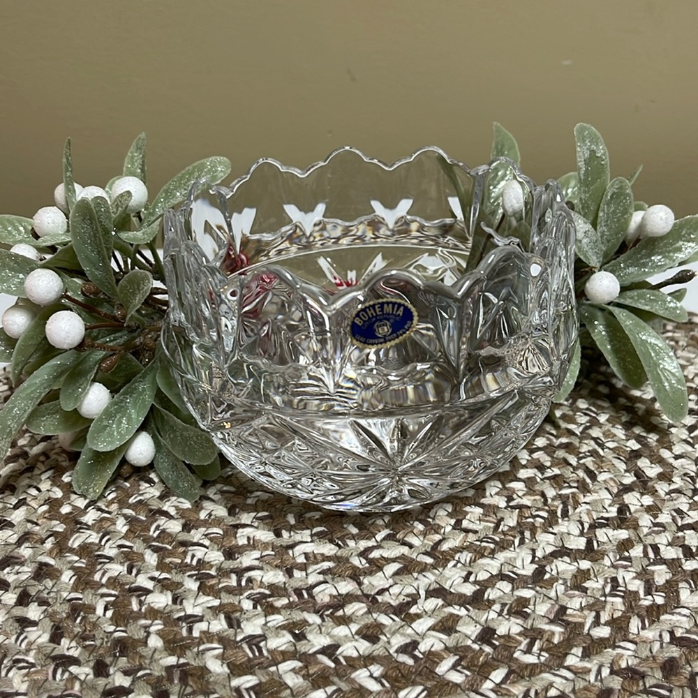 Bohemia CZECH Republic Lead Crystal bowl or candy dish